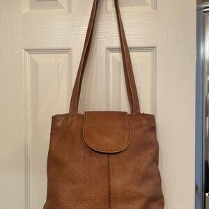 Very Nice Columbian Leather Women's Shoulder Handbag - Carmel color - VGC